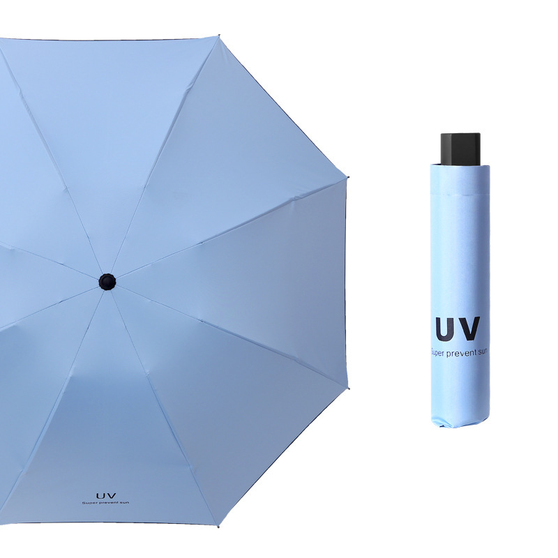 Paraguas logotipo personalizado tríptico paraguas plegable automático caja de regalo impresión patrón de texto paraguas de negocios sombrilla de protección solar