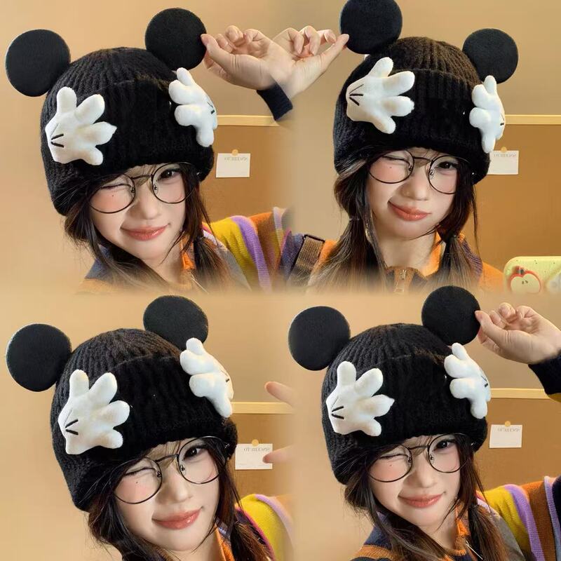 Trendy Cartoon Big Ear Woolen Hat Personalized Palm Student Knitted Hat Cute Cartoon Warm Trendy Cartoon Big Ear Woolen Hat Personalized Palm Student Knitted Hat Cute Cartoon Warm
