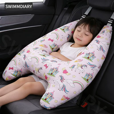 Seat belt shoulder pad anti-collar neck baby pillow - unicorn-removable-and-washable-liner-pure-cotton-fabricbreathable-style