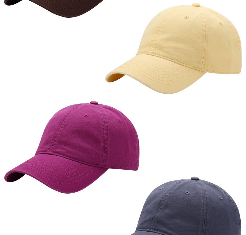 Combed Cotton Baseball Cap Solid Color Water Washed Hat Simple Trendy Duck Bill Cap Outdoor Popular Versatile Soft Top Sun Visor Hat