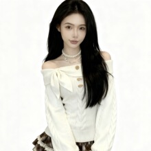 早秋纯欲风兔耳领收腰灯袖毛衣日系学院风显瘦套头针织衫上衣女装