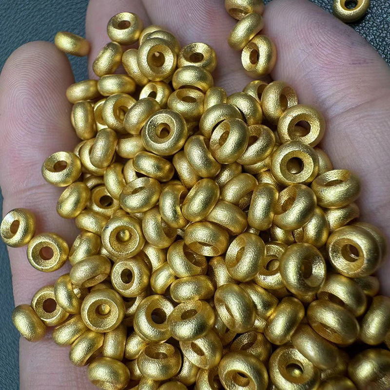 高保色古法金车轮珠隔片磨砂大孔车轮垫片 手工DIY编织饰品材料|undefined