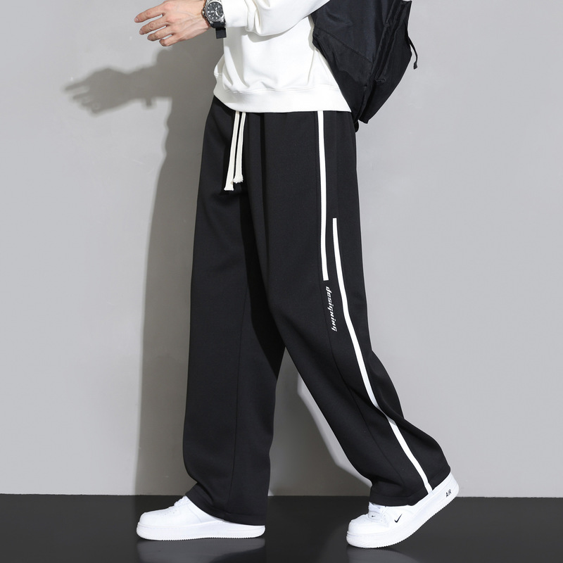 美式卫裤男士春秋季2025新款大码垂感直筒休闲长裤宽松阔腿运动裤|undefined