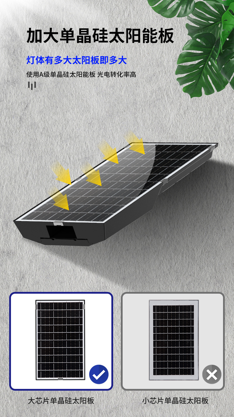 太阳能户外一体化太阳能人体感应路灯防水家用室外庭院太阳能路灯详情3