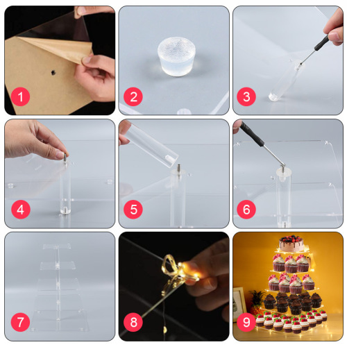 Cross-border acrylic display stand desktop cake multi-layer storage rack transparent plexiglass display stand