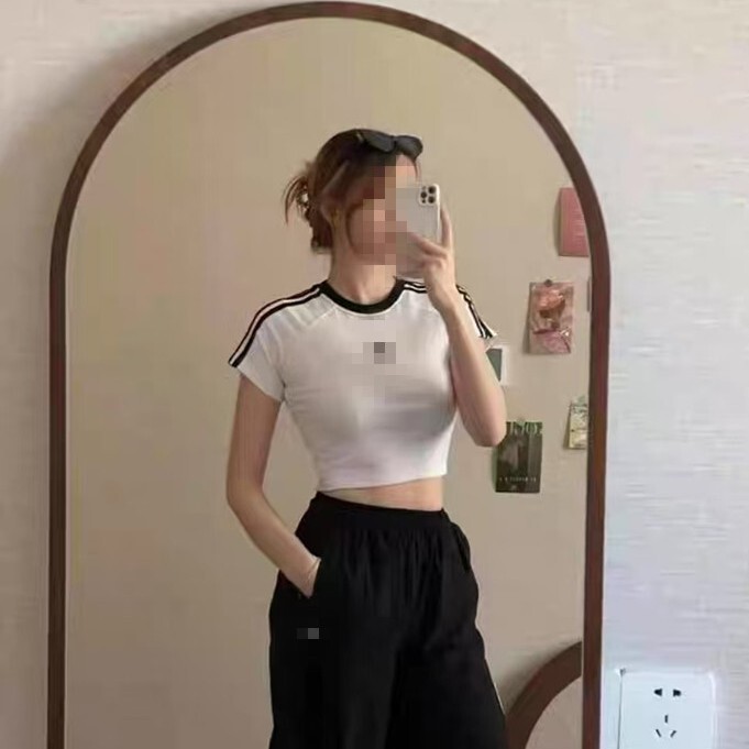 夏季新款弹力棉短装短袖t恤显瘦上衣美式潮流小个子百搭女上衣|undefined