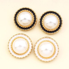 金屬紐扣高檔珍珠小香風羊絨大衣羊毛風衣女式外套裝飾大扣子配件