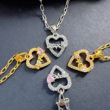 铜饰品工厂项链小众百搭锁骨链爱心吊坠项链18K真空电镀LOVE设计