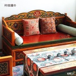 批发藏式家具实木雕花沙发床藏族彩绘罗汉床民宿客栈家具做麦太保