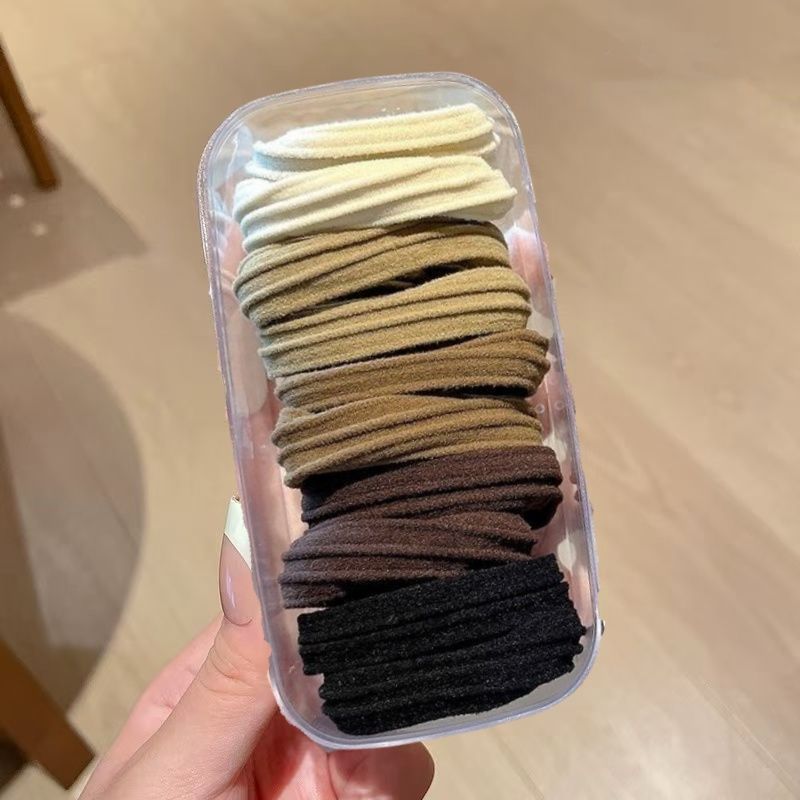 新款美拉德系皮筋少女扎发发绳高马尾不塌头绳秋冬高级感发饰头饰|undefined