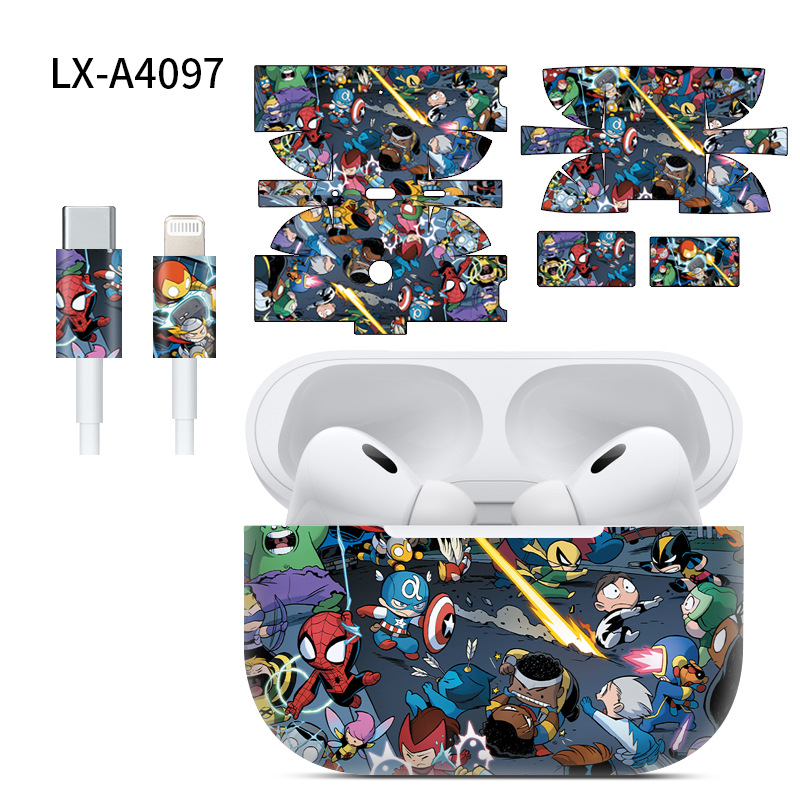 Adecuado para pegatinas de AirPods Pro2/Pro3, textura mate, película para auriculares Apple, película protectora de cobertura total