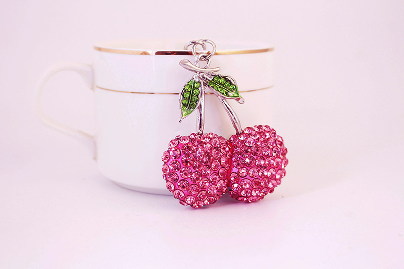 Housewarming, Graduation Occasion Zinc alloy Material Cute Cherry Zinc Alloy Unisex Keychain