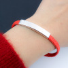 Woven fashionable red rope bracelet engraved for beloved stainless steel, jewelry, Korean style, wholesale