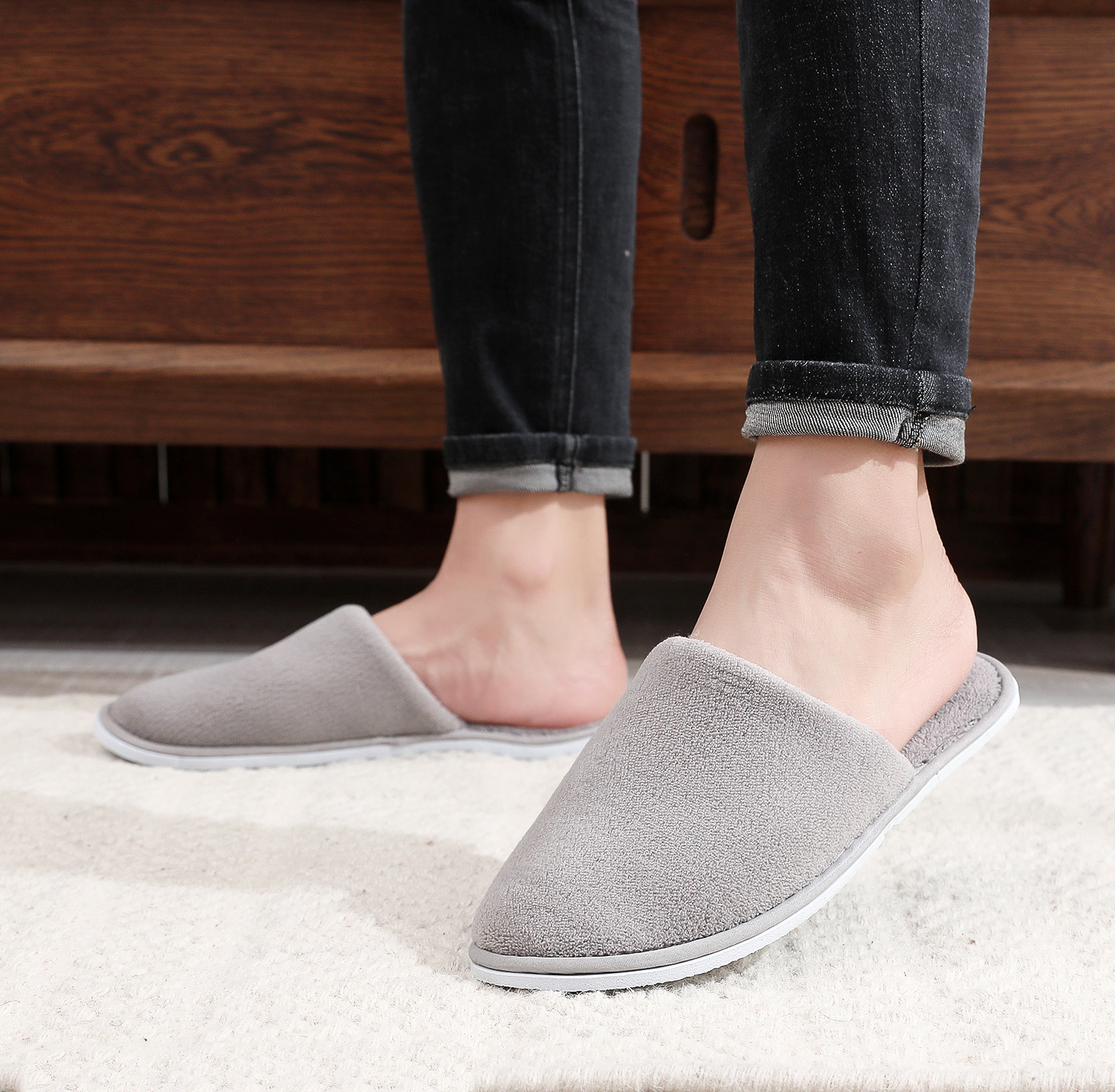 10 pares de pantuflas desechables, pantuflas de hospitalidad, casa de familia, hotel, viaje, hombres y mujeres portátiles, suela gruesa, primavera y verano