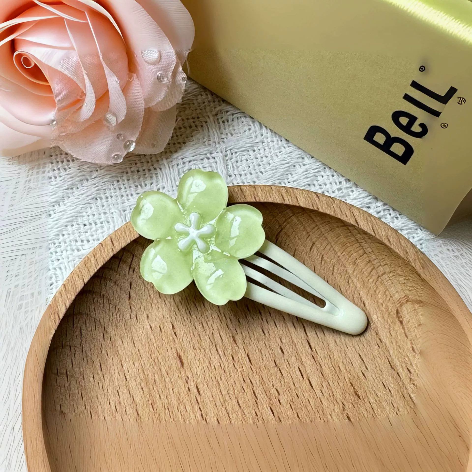 Заколка для волос Jelly Cherry Blossom, смоляная боковая клипса, 6 см, пастельные цвета