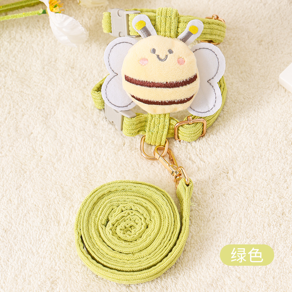 Gato abeja cuerda de tracción gato paseo conejo cadena de cuerda pequeña cinturón de pecho para perros cuerda de tracción para perros artículos de mascotas