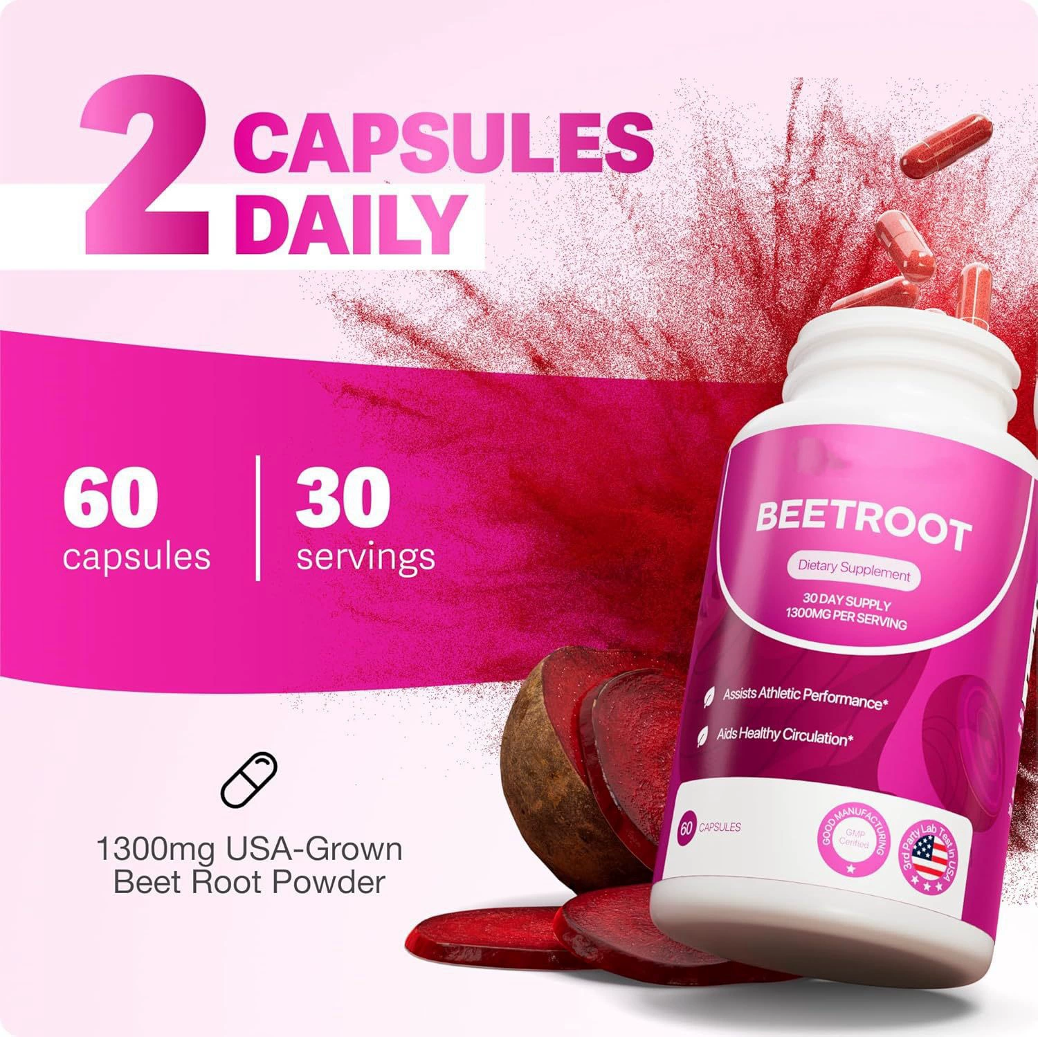 Заводская трансграничная поставка капсул из свеклы BEETROOT Capsules 398 Amazon TK — горячий товар