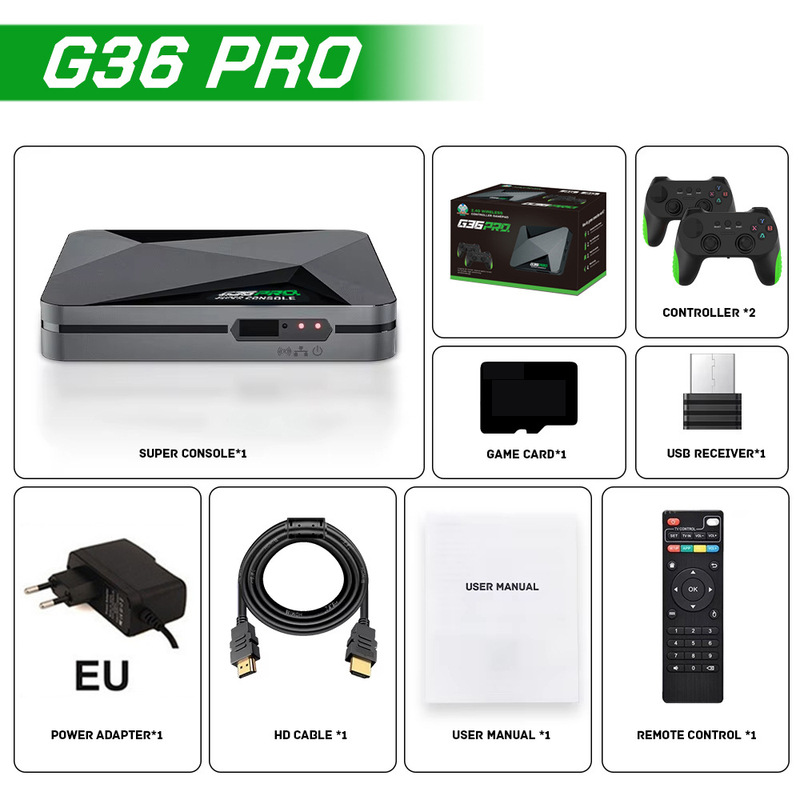 国境を越えた新しい G36 プロゲームコンソールテレビセットトップボックス 4K デュアルシステムワイヤレス G11pro 家庭用ゲームコンソール|undefined