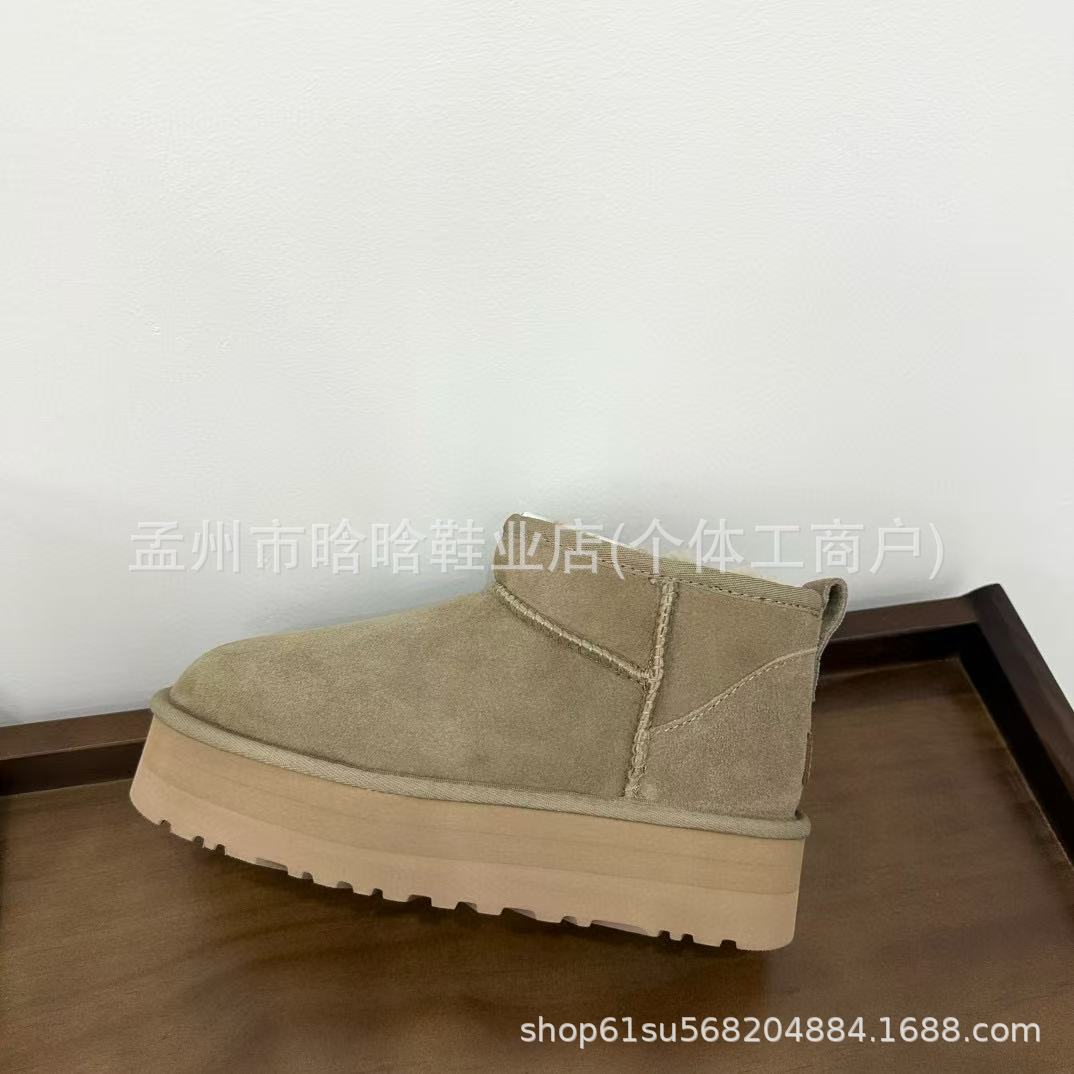 Sangpo botas de nieve de cabra de mujer un nuevo clásico de tubo largo con terciopelo grueso y calentamiento con zapatos de algodón
