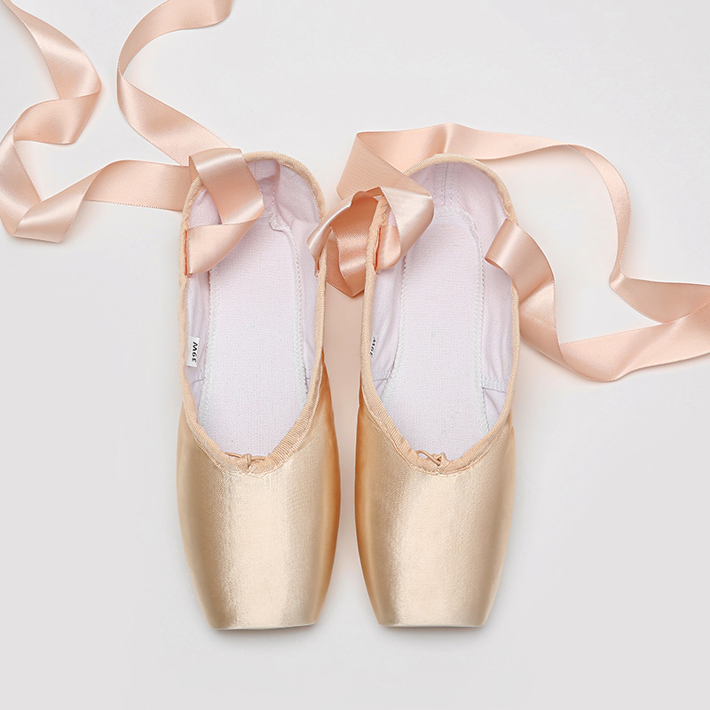 Dance Shoes Ballet Children Beginners Practice Retro Adult Satin Straps Indoor Training Flat Pointe Shoes