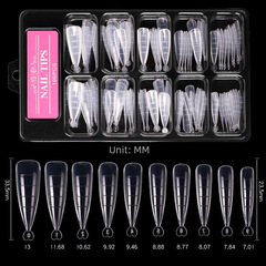 Cross-border nail art seamless nail tips water drop bamboo joint nail tips extended gel nail tips 100 pieces per box with scale 