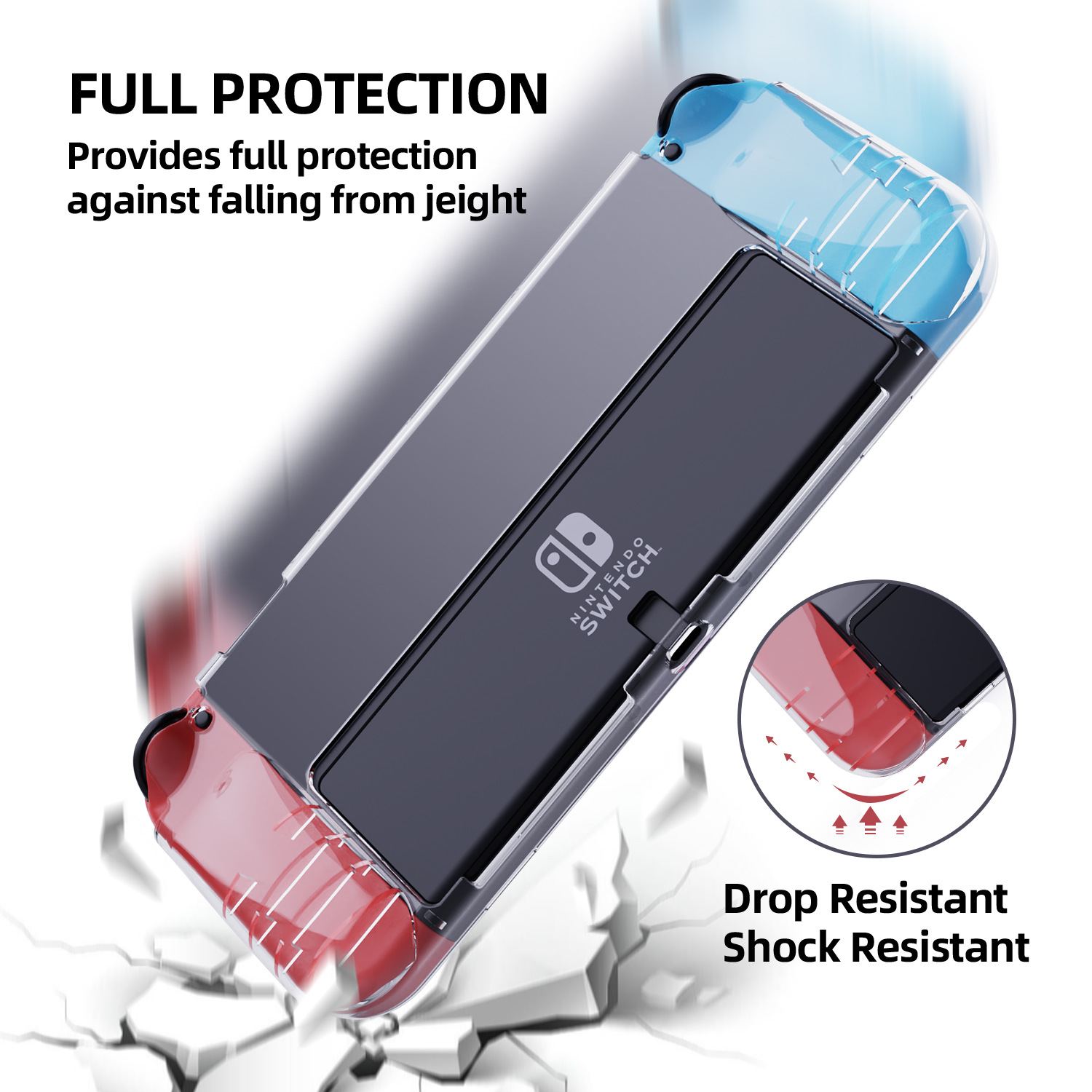 Interruptor de cáscara protectora transparente de la cáscara de Nintendo máquina de juego de pegamento flexible cubierta protectora se puede instalar con tarjeta de ventas directas de fábrica