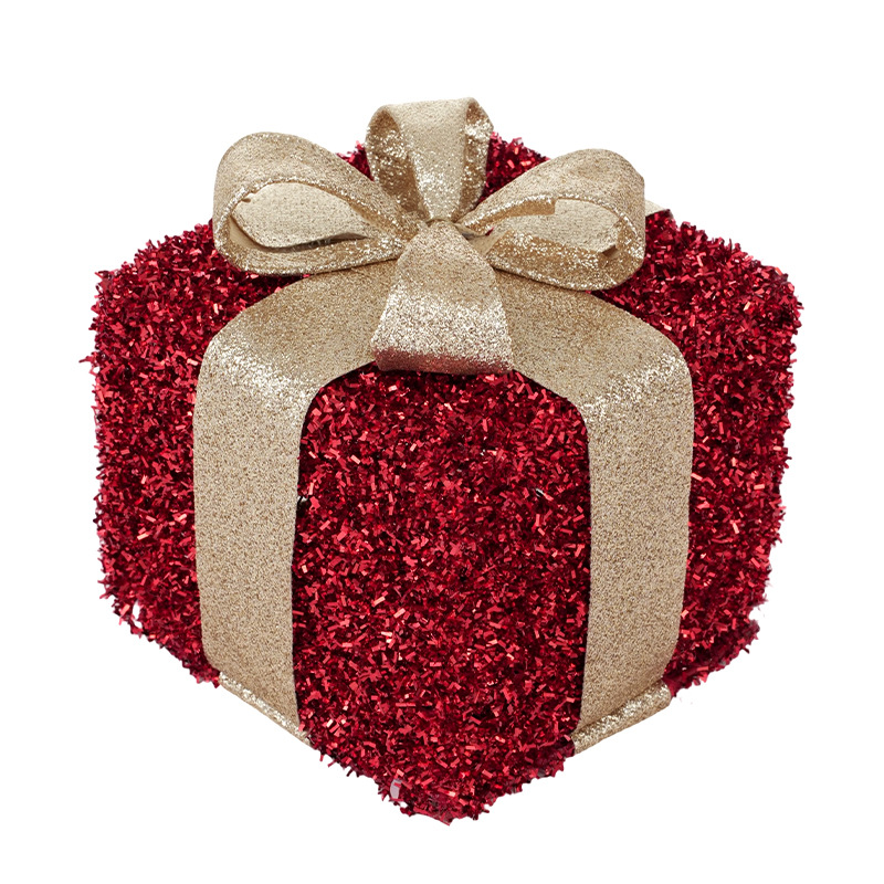 Caja de regalos de caña de Navidad, caja de regalos de hierro forjado, caja vacía, decoración, decoración, decoración, diseño de tres piezas