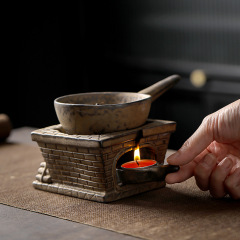 粗陶茶爐煮茶烘焙器家用蠟燭加熱烘茶醒茶器提香暖茶烤爐茶具配件