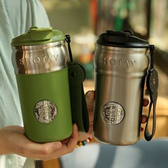 尚泰レトロ保温コーヒーカップ陶磁器内胆高颜値カップ携帯小型随行コーヒー保温カップ