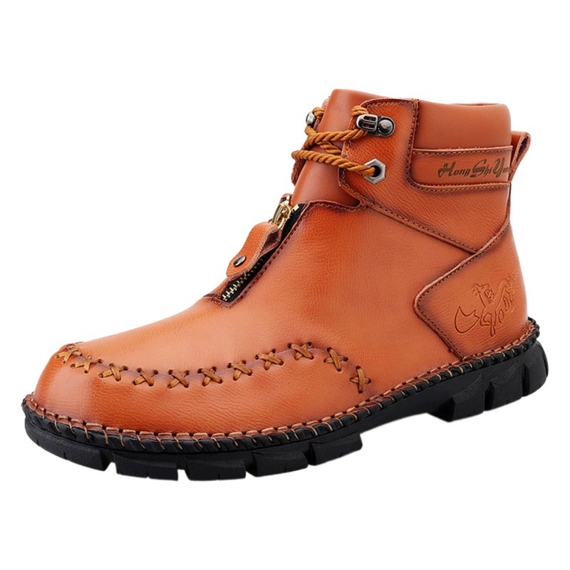 Весенне-осенние мужские кожаные сапоги, трансграничные ботинки в стиле внешней торговли, мужская обувь, Уличная Повседневная обувь, осенние высокие кожаные сапоги больших размеров