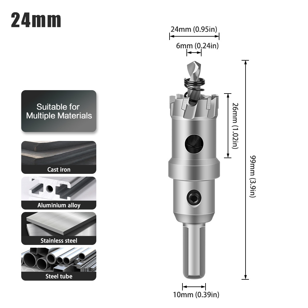 Abridor de agujero de aleación 5A de alto grado Abridor de agujero de acero inoxidable de alto grado TCT