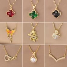 【新款1】铜镀18k金跨境爆款爱心项链高级感彩锆石吊坠锁骨链饰品