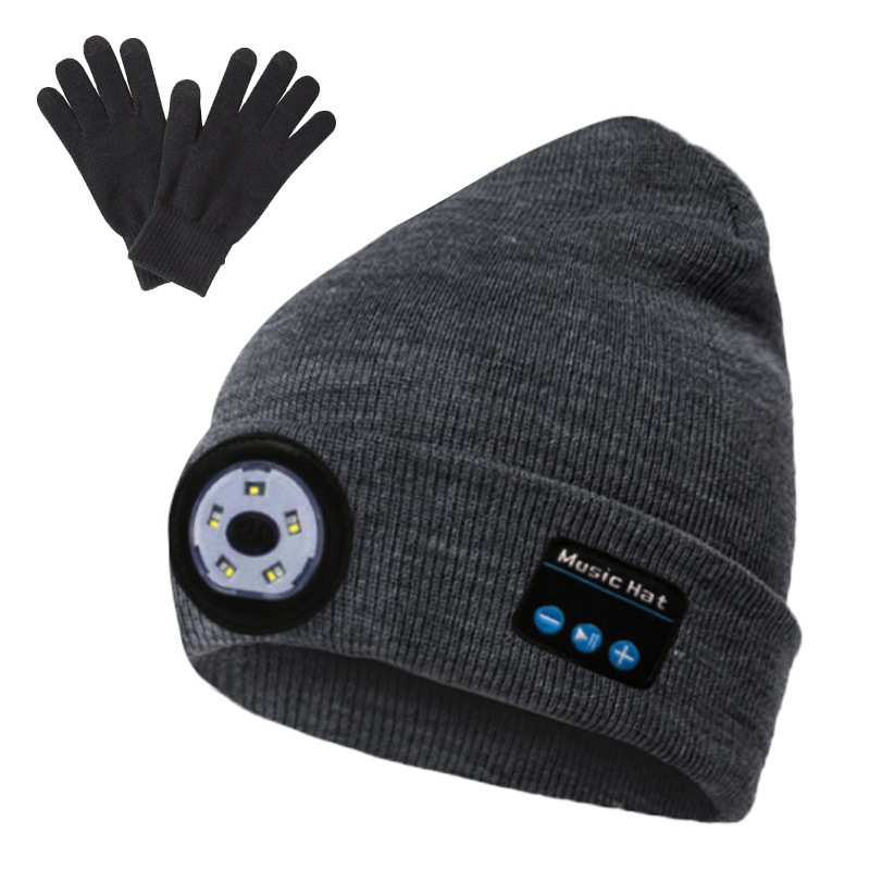 Amazon Venta caliente auricular Bluetooth inalámbrico luz LED tapa al aire libre noche iluminación rojo y azul intermitente luz de advertencia tapa Bluetooth