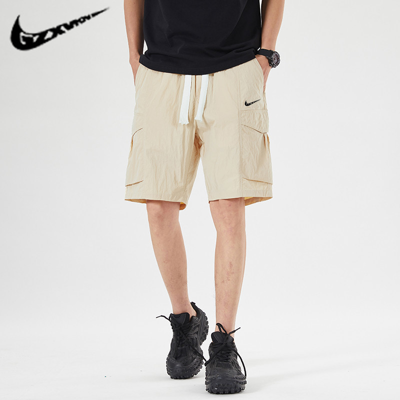 Men's Casual Pants, Men's Cargo Shorts, Men's Summer Thin Quarter Pants, Ice Silk Pants, Loose Quick-Drying Sports Pants for Men