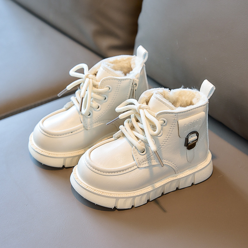 Autumn Winter Children's Snow Boots Fleece Lined Warm Cotton Shoes Boys Little Yellow Girls Big Cotton Martin Boots_voghion.com