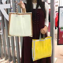 Gift bag hand raise high-end fold edge plastic bag handbag clothes packaging bag packing bag clothing bag print logo 