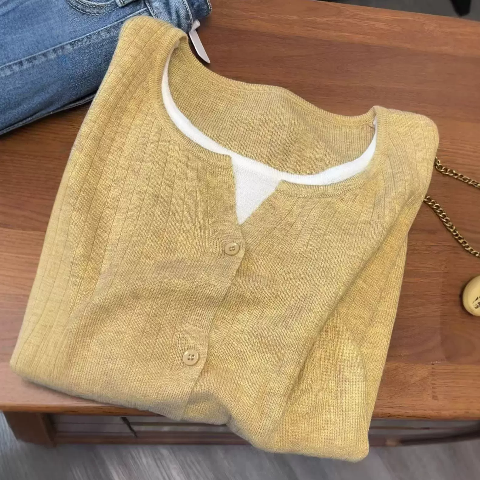 大朗毛衣工厂软糯针织衫女2026年早春流行新款假两件穿搭长袖上衣