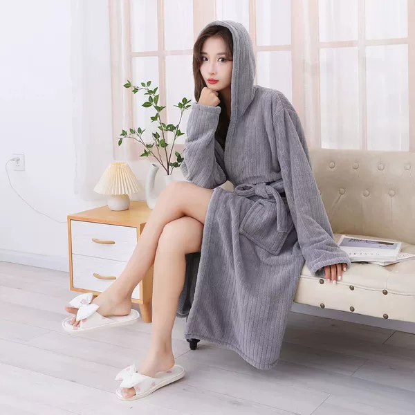 Unisex long-sleeved home bathrobe [gentleman gray]