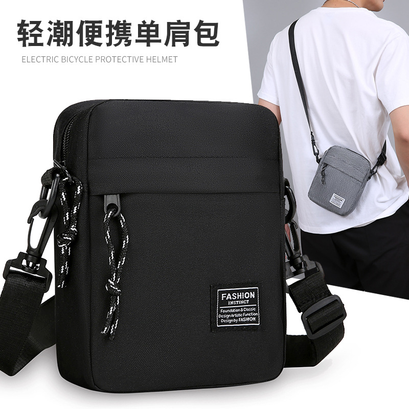 Bolsa de mano para hombres, paquete de herramientas de lona, bolso de teléfono móvil resistente al desgaste, mini bolso de hombro, mochila ligera