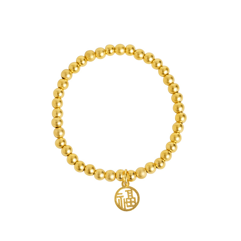 Pulsera de oro de Fu Sha Chao Guo brillante Yiwu joyería al por mayor cobre chapado en oro preservación de color fábrica al por mayor viento de China