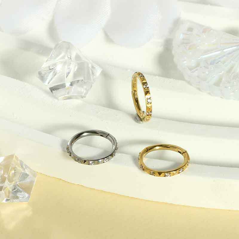 G23 Titanium Alloy Gem CZ Zircon Lip Ring Nose Ring Piercing Jewelry - Fashion Luxury Ear Bone Ring Single Sale detail image 7
