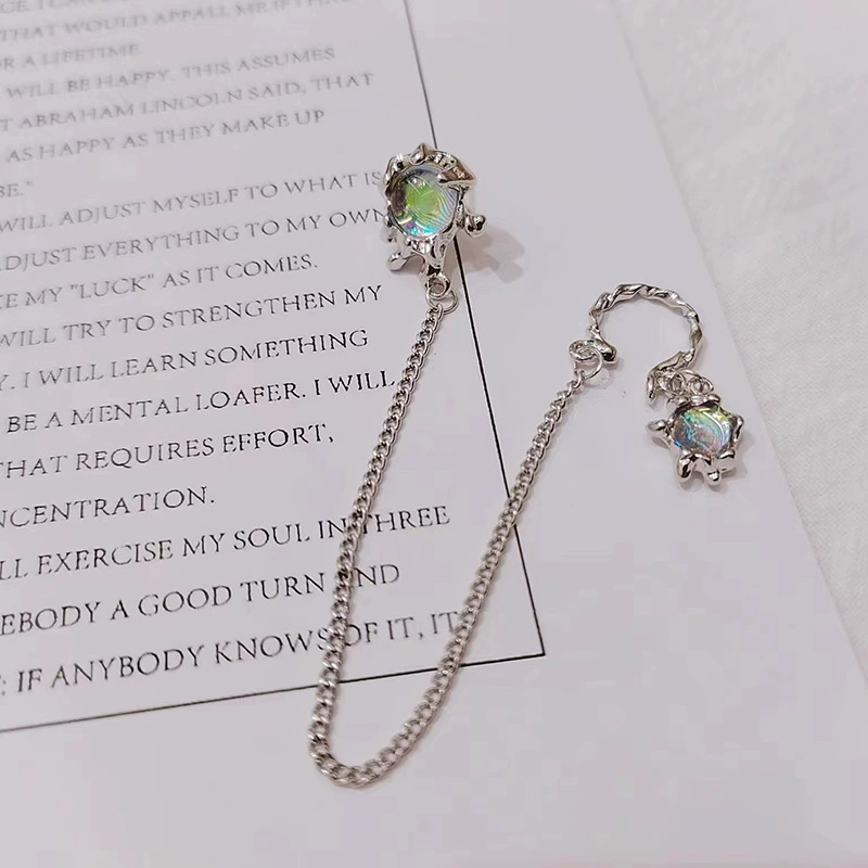 Серьги, серебряная игла, серьги-клипсы с бахромой, лабрадорит, представитель серебро 925, стиль легкой роскоши, оптовая торговля