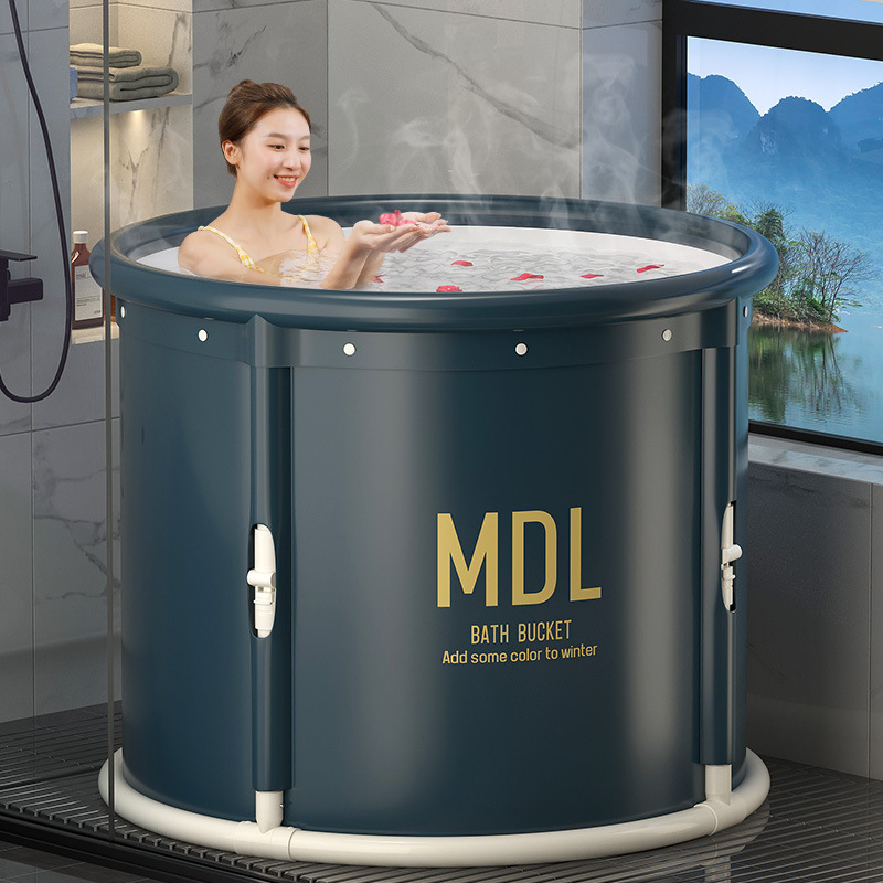 Portable Foldable Bath Tub for Adults, Easy to Drain, Full-Body Bathtub, Constant Temperature Steam Bath Tub, No-Installation Bath Tub Portable Foldable Bath Tub for Adults, Easy to Drain, Full-Body Bathtub, Constant Temperature Steam Bath Tub, No-Installation Bath Tub