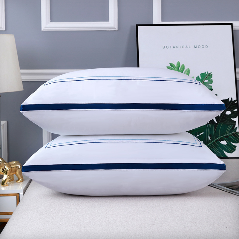 블루 에지 [코튼 패브릭]-하이 베개 800g