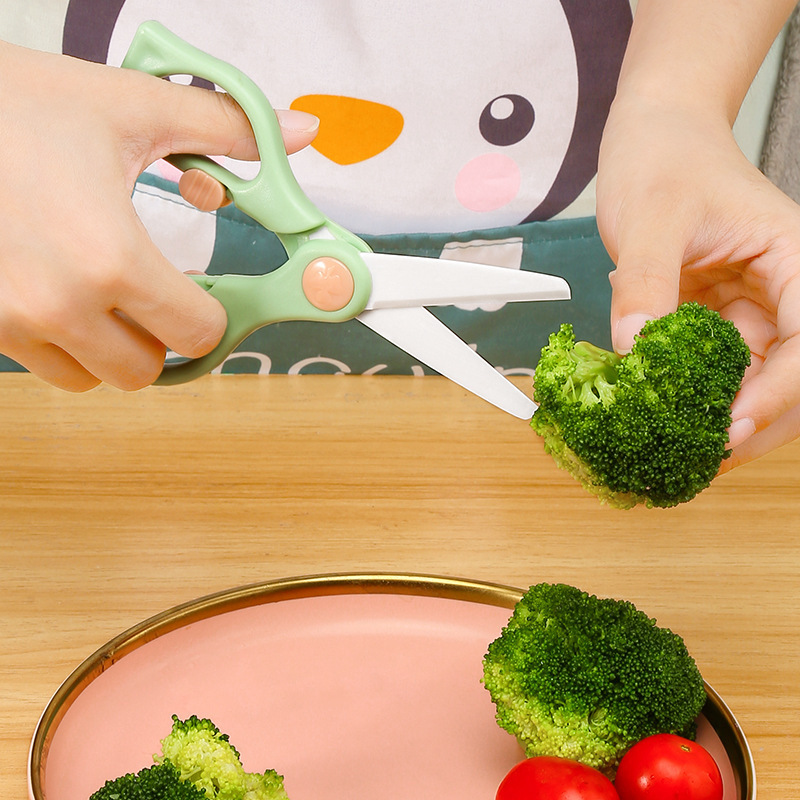 tijeras de alimentos para bebés tijeras de alimentos para bebés tijeras de cerámica portátiles tijeras para niños cortar carne herramienta de alimentos suplementarios