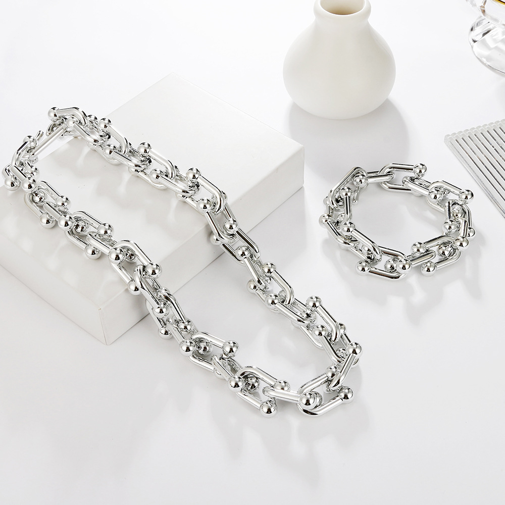Wholesale Jewelry Fashion U-shaped Stitching Chain Bracelet Nihaojewelry display picture 4