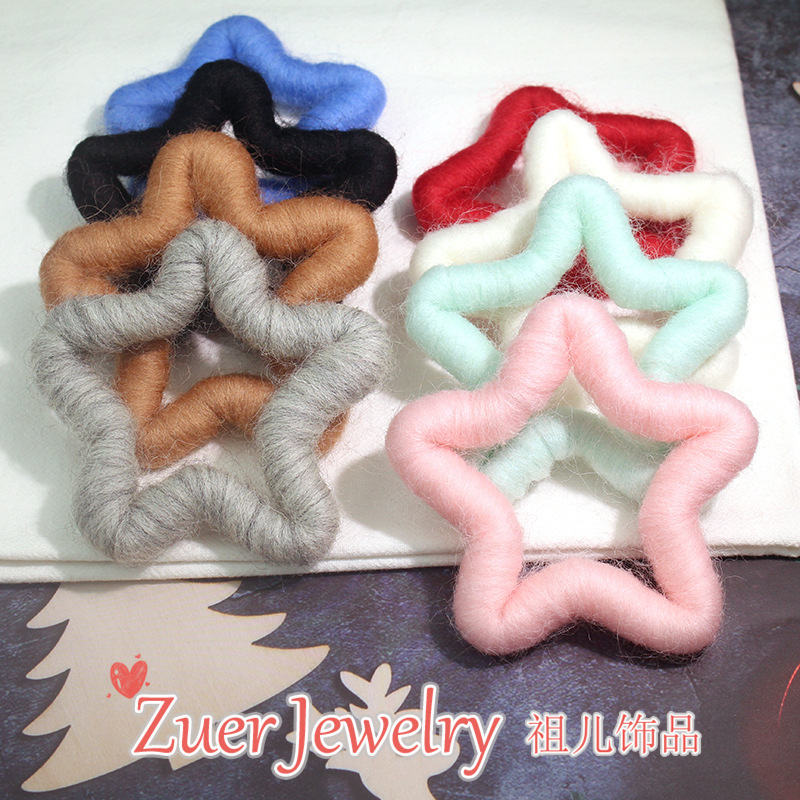 DIY handmade Christmas Christmas tree ornaments pendant medium wool felt five-pointed star hollow Garland decorative material