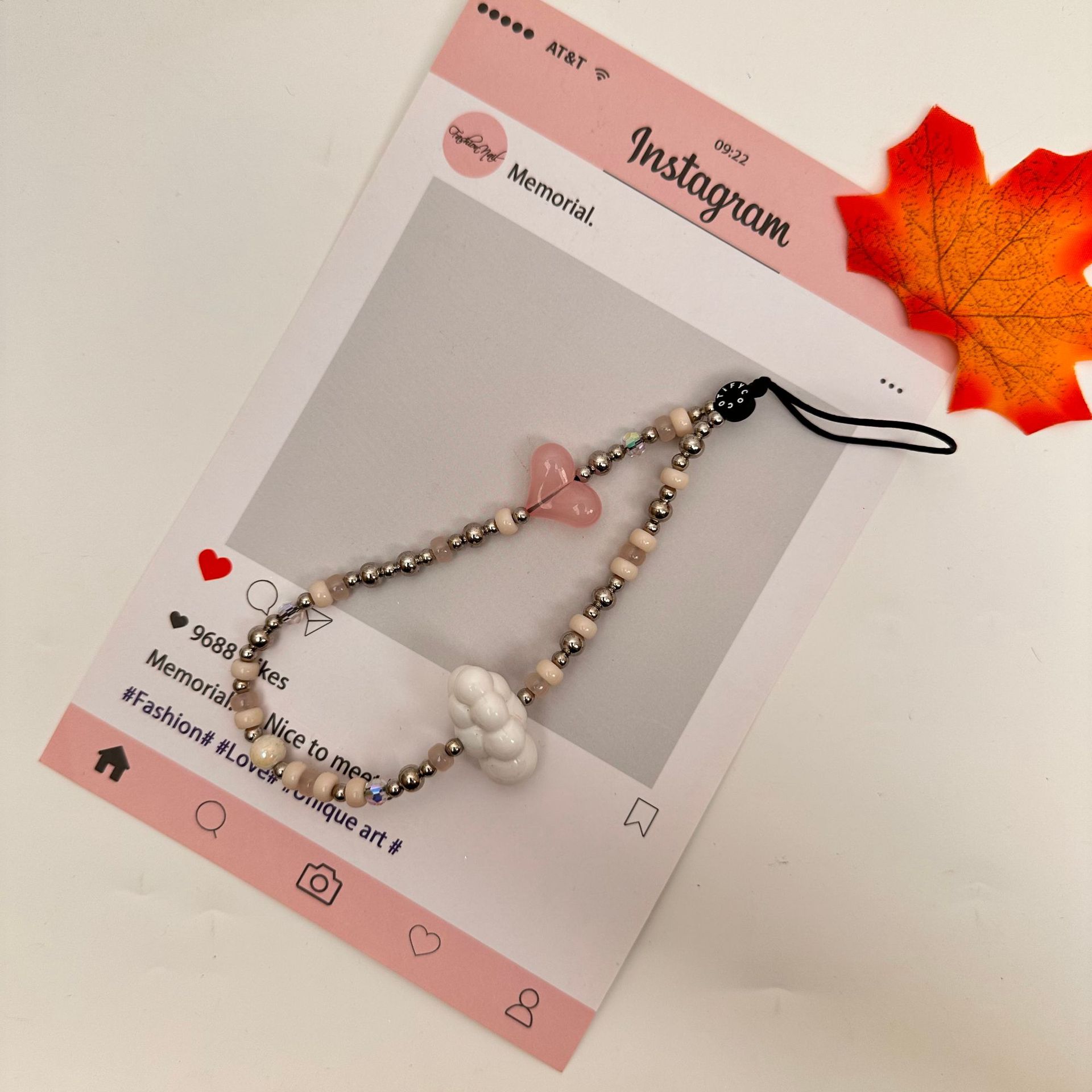 Moda simple amor serie de nubes de cadena de teléfono móvil bolso de cadena de teléfono móvil bolso de llavero colgante corto nicho diseño