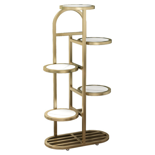 Iron flower stand storage rack flower stand living room floor-standing combination round flower stand balcony pothos spider plant stand
