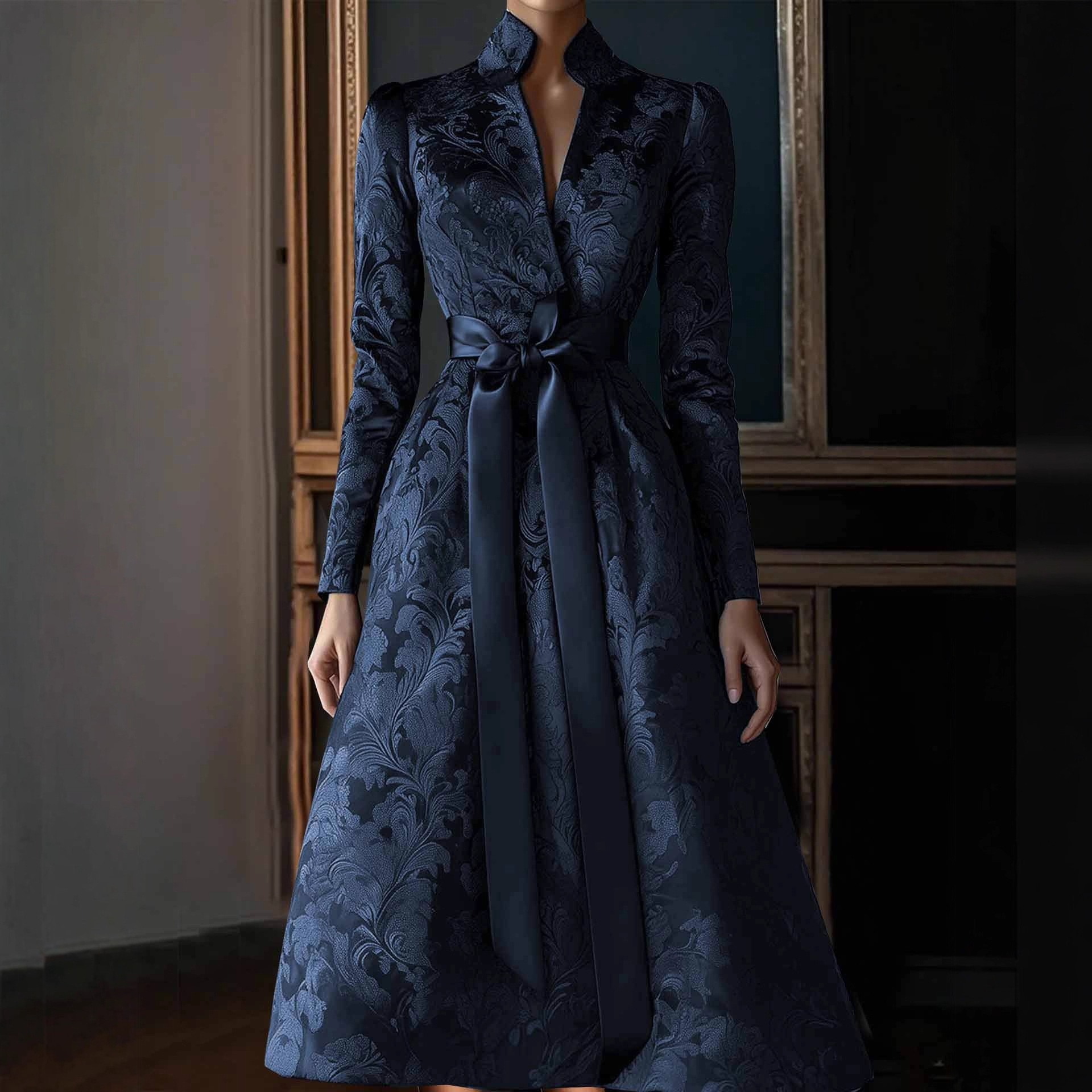 2026 European American Cross-border Independent Site SHEIN Elegant Spring And Autumn Long-sleeve Satin Party_ecoleips.com
